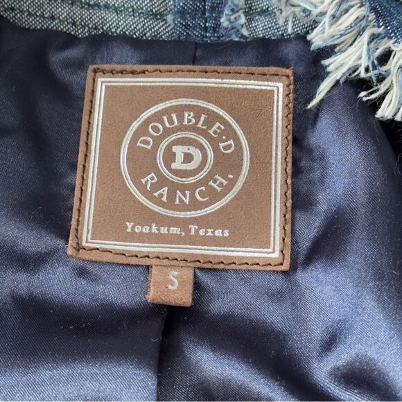 Double D Ranch Beaded Fringed Open Denim Jacket SMALL - Picture 15 of 16